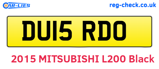 DU15RDO are the vehicle registration plates.