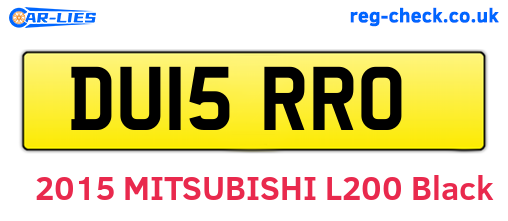 DU15RRO are the vehicle registration plates.