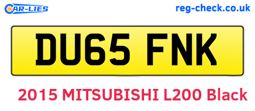 DU65FNK are the vehicle registration plates.