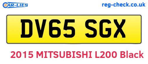 DV65SGX are the vehicle registration plates.
