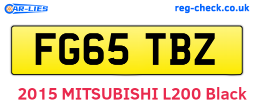 FG65TBZ are the vehicle registration plates.