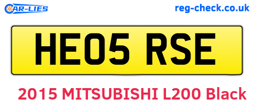 HE05RSE are the vehicle registration plates.