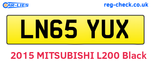LN65YUX are the vehicle registration plates.