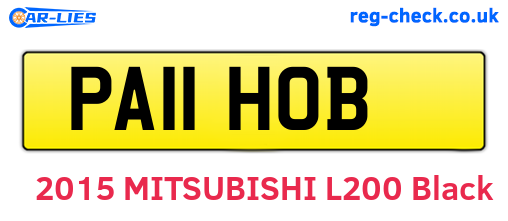 PA11HOB are the vehicle registration plates.