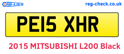 PE15XHR are the vehicle registration plates.