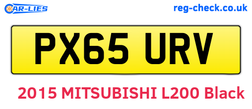 PX65URV are the vehicle registration plates.