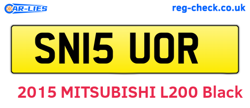 SN15UOR are the vehicle registration plates.