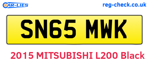 SN65MWK are the vehicle registration plates.