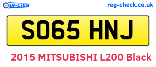 SO65HNJ are the vehicle registration plates.