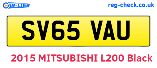 SV65VAU are the vehicle registration plates.