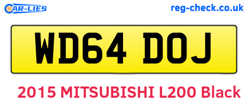 WD64DOJ are the vehicle registration plates.