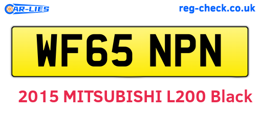 WF65NPN are the vehicle registration plates.