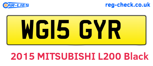 WG15GYR are the vehicle registration plates.