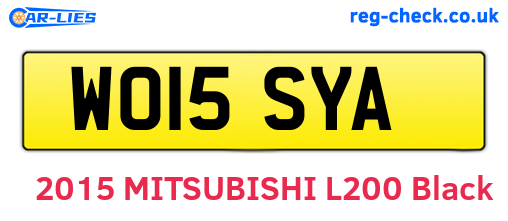 WO15SYA are the vehicle registration plates.