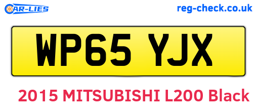 WP65YJX are the vehicle registration plates.
