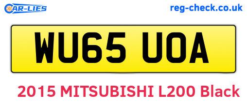 WU65UOA are the vehicle registration plates.