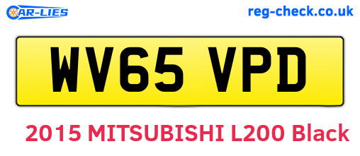 WV65VPD are the vehicle registration plates.