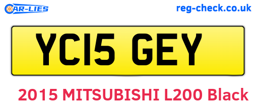 YC15GEY are the vehicle registration plates.