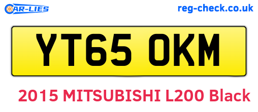 YT65OKM are the vehicle registration plates.