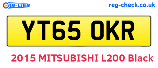YT65OKR are the vehicle registration plates.
