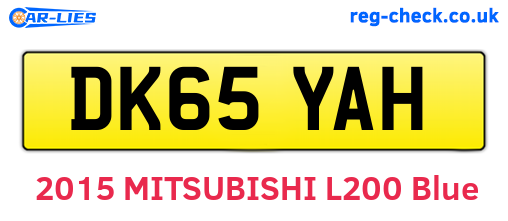 DK65YAH are the vehicle registration plates.