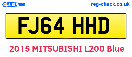 FJ64HHD are the vehicle registration plates.