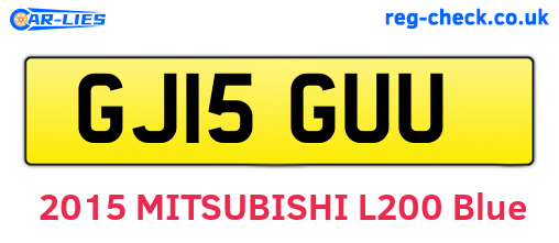 GJ15GUU are the vehicle registration plates.