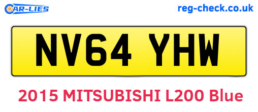 NV64YHW are the vehicle registration plates.