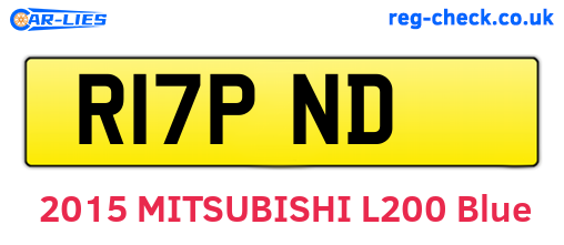 R17PND are the vehicle registration plates.