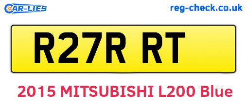 R27RRT are the vehicle registration plates.