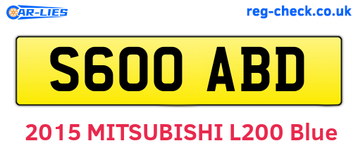 S600ABD are the vehicle registration plates.