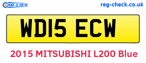 WD15ECW are the vehicle registration plates.