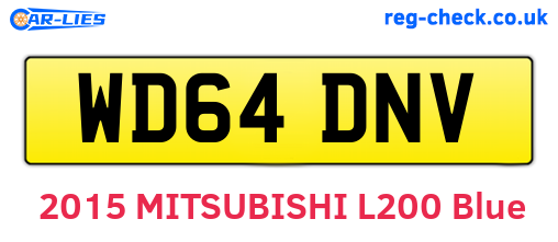 WD64DNV are the vehicle registration plates.