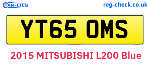 YT65OMS are the vehicle registration plates.