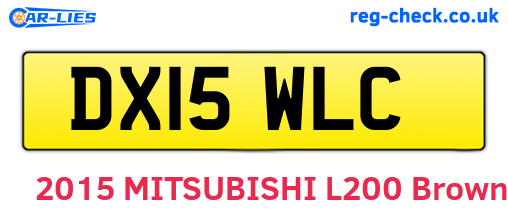 DX15WLC are the vehicle registration plates.