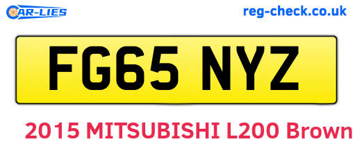 FG65NYZ are the vehicle registration plates.