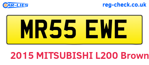MR55EWE are the vehicle registration plates.