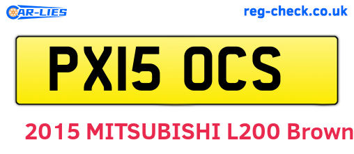 PX15OCS are the vehicle registration plates.