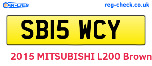 SB15WCY are the vehicle registration plates.