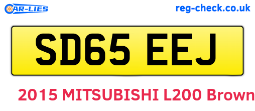 SD65EEJ are the vehicle registration plates.