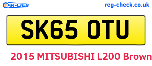 SK65OTU are the vehicle registration plates.