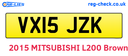 VX15JZK are the vehicle registration plates.