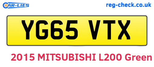 YG65VTX are the vehicle registration plates.
