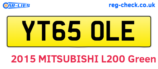 YT65OLE are the vehicle registration plates.