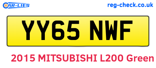 YY65NWF are the vehicle registration plates.