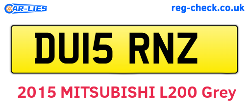 DU15RNZ are the vehicle registration plates.