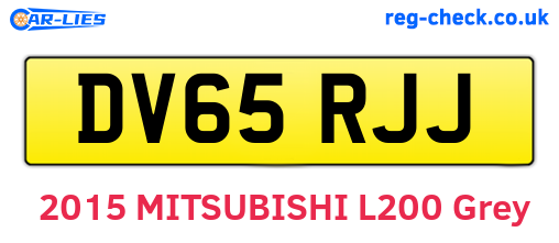 DV65RJJ are the vehicle registration plates.