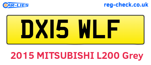 DX15WLF are the vehicle registration plates.