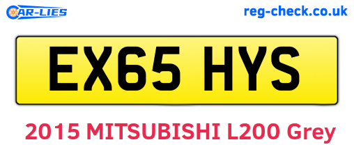 EX65HYS are the vehicle registration plates.