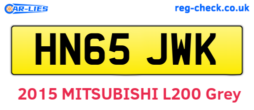 HN65JWK are the vehicle registration plates.